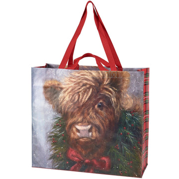 Faire-Primitives by Kathy Tote Bag Christmas Highland Shopping Tote-Primitives by Kathy